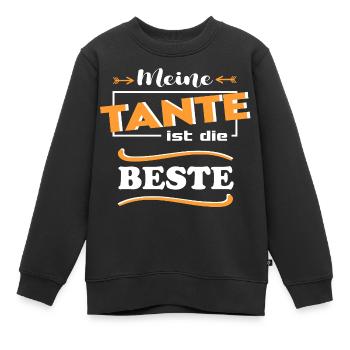 Meine Tante ist die beste Baby Sprüche Lustig - Kinder Premium Organic Sweatshirt - Schwarz - Vorne - AI Model Kid Female (0cm)