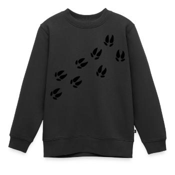 Pfoten - Spuren - Kinder Premium Organic Sweatshirt - Schwarz - Vorne - AI Model Kid Female (0cm)