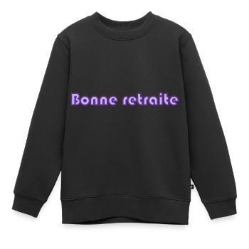 RETRAITE. RETRAITE. RETRAITEE. RETRAITE - Sweat Premium enfant bio - noir - Devant - AI Model Kid Female (0cm)