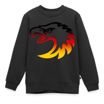 Allemagne tête d'aigle - Sweat Premium enfant bio - noir - Devant - AI Model Kid Female (0cm)