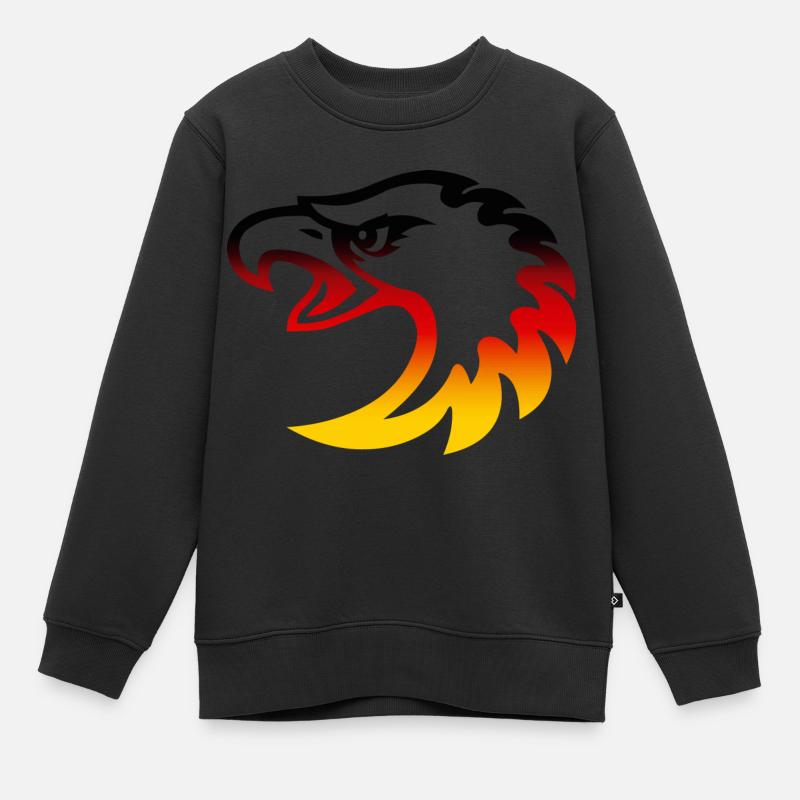 Germany eagle head - Kids Premium Organic Sweatshirt - black