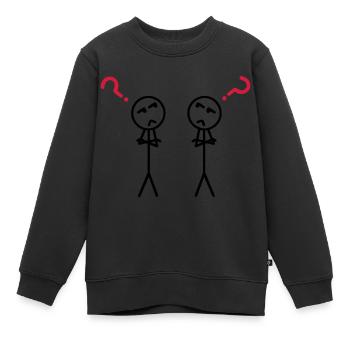 Questionmarks - Kinder Premium Organic Sweatshirt - Schwarz - Vorne - AI Model Kid Female (0cm)