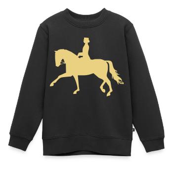 Dressurpferd - Kinder Premium Organic Sweatshirt - Schwarz - Vorne - AI Model Kid Female (0cm)
