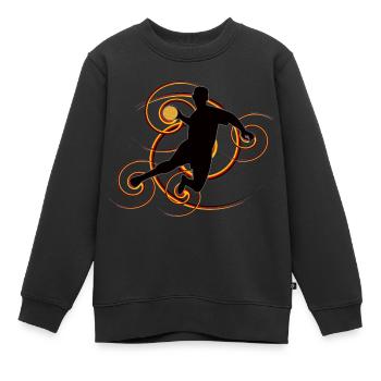 conception de Handball (Allemagne, vertèbres) - Sweat Premium enfant bio - noir - Devant - AI Model Kid Female (0cm)