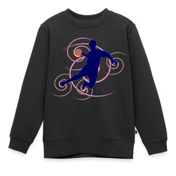 Handball-Design (Frankreich, Wirbel) - Kinder Premium Organic Sweatshirt - Schwarz - Vorne - AI Model Kid Female (0cm)