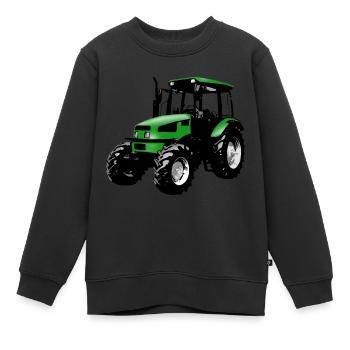 Trecker, Traktor, Schlepper - grün - Kinder Premium Organic Sweatshirt - Schwarz - Vorne - AI Model Kid Female (0cm)