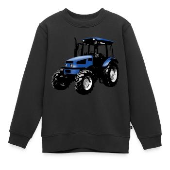 Trecker, Traktor, Schlepper - blau - Kinder Premium Organic Sweatshirt - Schwarz - Vorne - AI Model Kid Female (0cm)