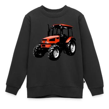 Trecker, Traktor, Schlepper - rot - Kinder Premium Organic Sweatshirt - Schwarz - Vorne - AI Model Kid Female (0cm)