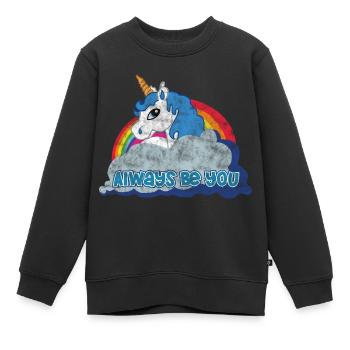 Always be you (Unicorn) grunge - Kinder Premium Organic Sweatshirt - Schwarz - Vorne - AI Model Kid Female (0cm)