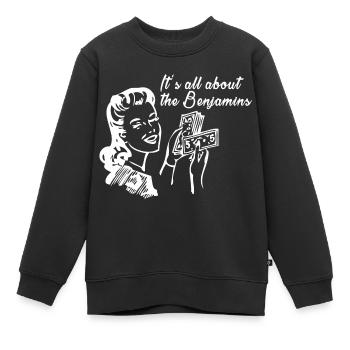 All about the Benjamins - Kinder Premium Organic Sweatshirt - Schwarz - Vorne - AI Model Kid Female (0cm)