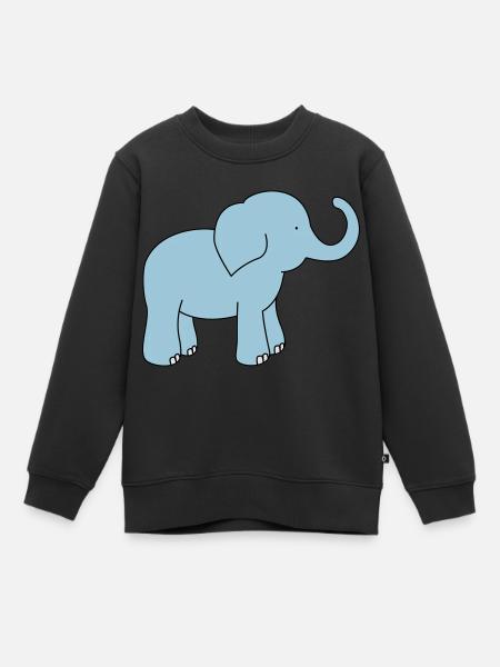 Elefant - Kinder Premium Organic Sweatshirt - Schwarz