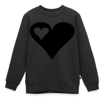 heart - Kinder Premium Organic Sweatshirt - Schwarz - Vorne - AI Model Kid Female (0cm)