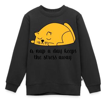 dormir - Sweat Premium enfant bio - noir - Devant - AI Model Kid Female (0cm)