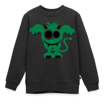 Monstre - Sweat Premium enfant bio - noir - Devant - AI Model Kid Female (0cm)