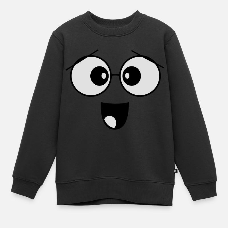 le visage - Sweat Premium enfant bio - noir