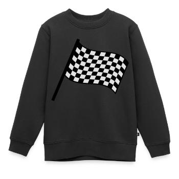 racing_flag - Kinder Premium Organic Sweatshirt - Schwarz - Vorne - AI Model Kid Female (0cm)