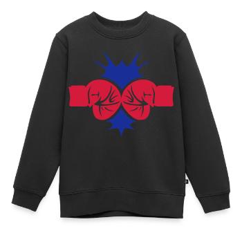 Boxhandschuh Auswirkungen ein - Kinder Premium Organic Sweatshirt - Schwarz - Vorne - AI Model Kid Female (0cm)