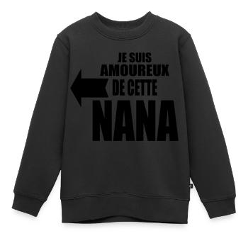 je suis amoureux de cette nana - Sweat Premium enfant bio - noir - Devant - AI Model Kid Female (0cm)