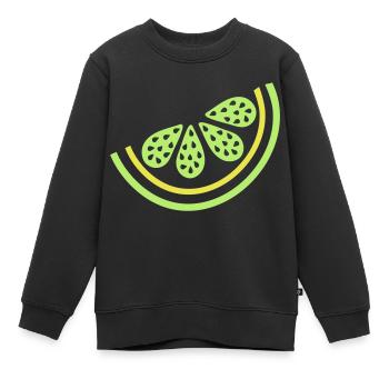 Stück Limette Zitrusfrüchte - Kinder Premium Organic Sweatshirt - Schwarz - Vorne - AI Model Kid Female (0cm)
