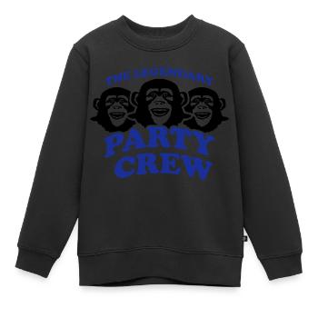 monkey_party_crew_kl2 - Kinder Premium Organic Sweatshirt - Schwarz - Vorne - AI Model Kid Female (0cm)