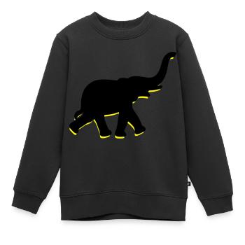 Un gros éléphant avec le tronc - Sweat Premium enfant bio - noir - Devant - AI Model Kid Female (0cm)