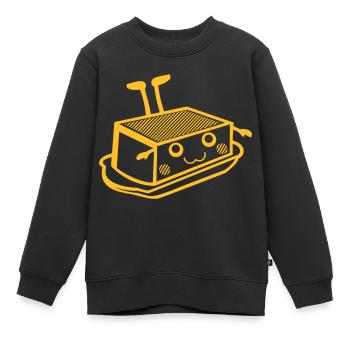 Kawaii-Designs: Butterbatzen - Kinder Premium Organic Sweatshirt - Schwarz - Vorne - AI Model Kid Female (0cm)