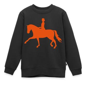 Dressurpferd - Kinder Premium Organic Sweatshirt - Schwarz - Vorne - AI Model Kid Female (0cm)