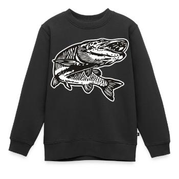 Hecht mit kontur - Kinder Premium Organic Sweatshirt - Schwarz - Vorne - AI Model Kid Female (0cm)