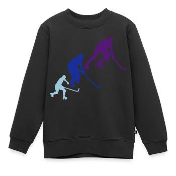 Eisbahn Hockey Silhouette Animation - Kinder Premium Organic Sweatshirt - Schwarz - Vorne - AI Model Kid Female (0cm)