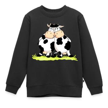 Twin Cows - Kinder Premium Organic Sweatshirt - Schwarz - Vorne - AI Model Kid Female (0cm)