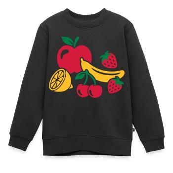 Fruits - Sweat Premium enfant bio - noir - Devant - AI Model Kid Female (0cm)