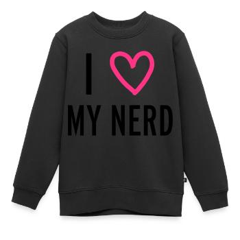 Nerd - Sweat Premium enfant bio - noir - Devant - AI Model Kid Female (0cm)