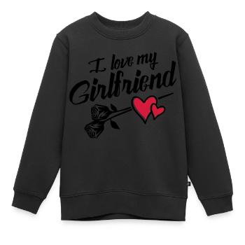 i love my girlfriend - Kinder Premium Organic Sweatshirt - Schwarz - Vorne - AI Model Kid Female (0cm)