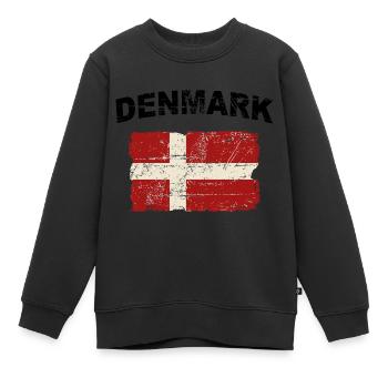Denmark Flag - Dänemark Flagge - Kinder Premium Organic Sweatshirt - Schwarz - Vorne - AI Model Kid Female (0cm)