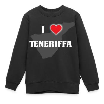 I love TENERIFFA - Ich liebe Teneriffa, Kanaren - Kinder Premium Organic Sweatshirt - Schwarz - Vorne - AI Model Kid Female (0cm)