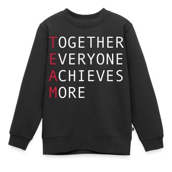 Team - Kinder Premium Organic Sweatshirt - Schwarz - Vorne - AI Model Kid Female (0cm)