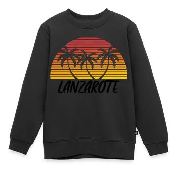 Lanzarote - Sweat Premium enfant bio - noir - Devant - AI Model Kid Female (0cm)