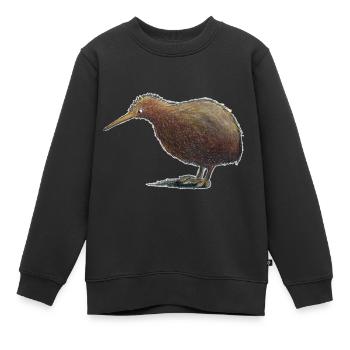 kiwi - Kids Premium Organic Sweatshirt - black - Front - AI Model Kid Female (0cm)