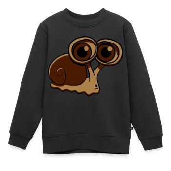 Escargot drôle gros - Sweat Premium enfant bio - noir - Devant - AI Model Kid Female (0cm)