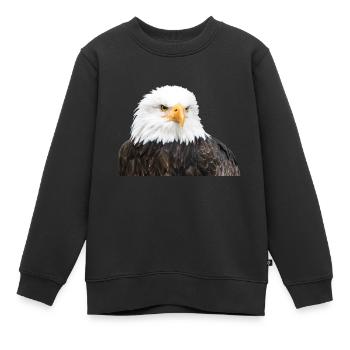 Adler - Kinder Premium Organic Sweatshirt - Schwarz - Vorne - AI Model Kid Female (0cm)