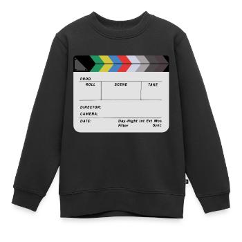 Filmklappe Design Blank - Kinder Premium Organic Sweatshirt - Schwarz - Vorne - AI Model Kid Female (0cm)