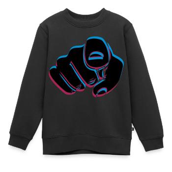 3D Effekt Hand - Kinder Premium Organic Sweatshirt - Schwarz - Vorne - AI Model Kid Female (0cm)