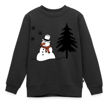 schneemann - Kinder Premium Organic Sweatshirt - Schwarz - Vorne - AI Model Kid Female (0cm)