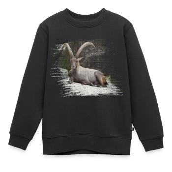 Steinbock als Sternzeichen und Wappentier - Kinder Premium Organic Sweatshirt - Schwarz - Vorne - AI Model Kid Female (0cm)