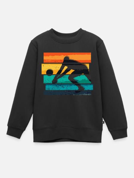 Volleyball Silhouette Retro Vintage - Kinder Premium Organic Sweatshirt - Schwarz