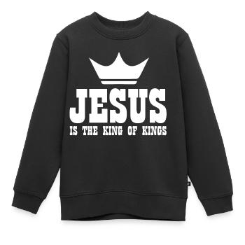 Jésus-Christ Dieu Dieu - Sweat Premium enfant bio - noir - Devant - AI Model Kid Female (0cm)