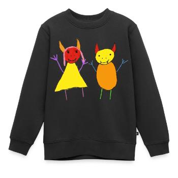 Teufel Paar - Devil Bunt - Monster - Kinder Premium Organic Sweatshirt - Schwarz - Vorne - AI Model Kid Female (0cm)