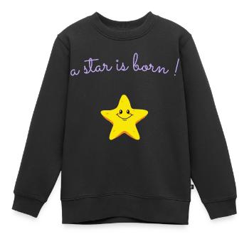 a star is born - Sweat Premium enfant bio - noir - Devant - AI Model Kid Female (0cm)