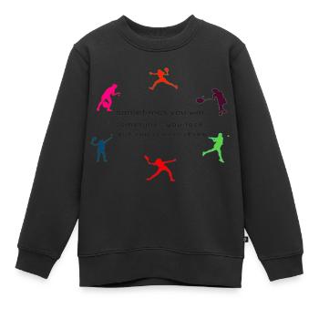 SOMETIMES YOU LOSE, BUT YOU ALWAYS LEARN - Sweat Premium enfant bio - noir - Devant - AI Model Kid Female (0cm)