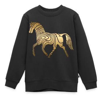 Cheval - Sweat Premium enfant bio - noir - Devant - AI Model Kid Female (0cm)